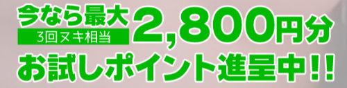 最大2,800円分お試しポイント進呈中！